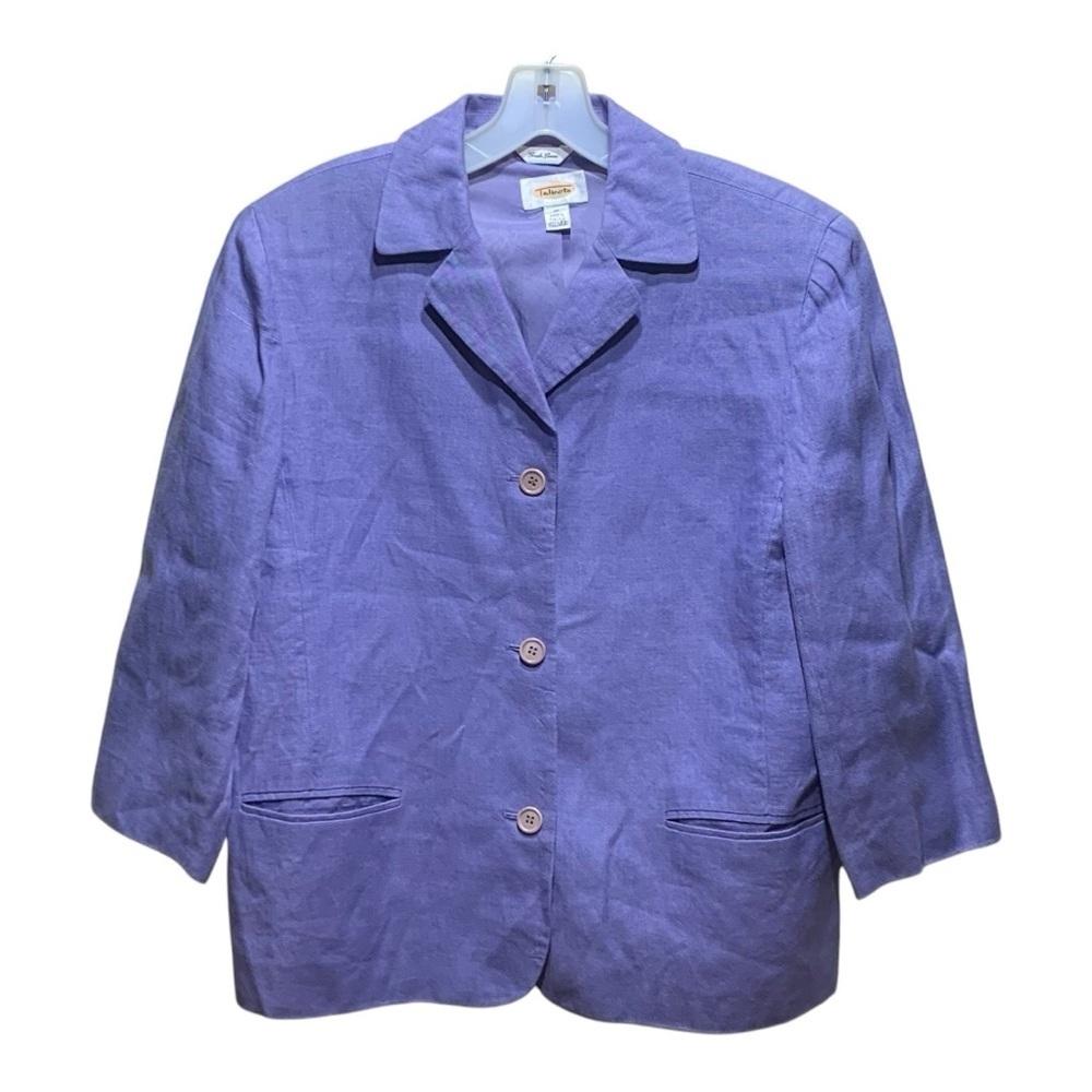 Women’s Talbots Irish Linen Cropped Three Button Jacket